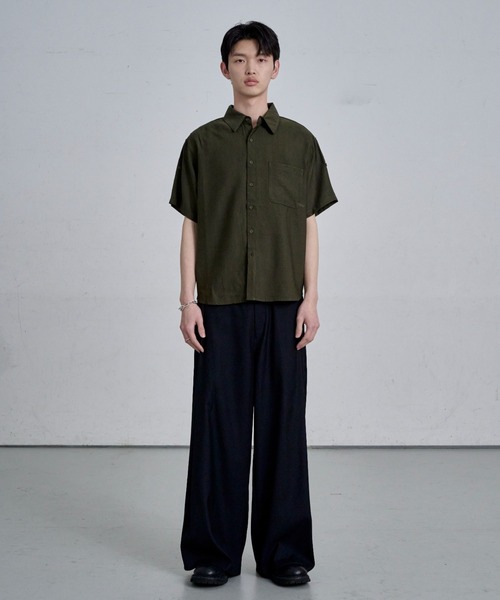 THE CLE（ザクレ）の「SHEER SLUB SHIRT / シアースラブシャツ【シアー】【スラブ】 シャツ トップス メンズ（シャツ/ブラウス・メンズ・カーキ/ブラック・LARGE/MEDIUM/SMALL）」の18枚目の写真