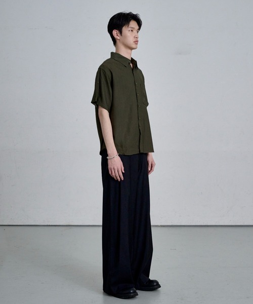 THE CLE（ザクレ）の「SHEER SLUB SHIRT / シアースラブシャツ【シアー】【スラブ】 シャツ トップス メンズ（シャツ/ブラウス・メンズ・カーキ/ブラック・LARGE/MEDIUM/SMALL）」の19枚目の写真