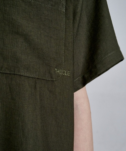 THE CLE（ザクレ）の「SHEER SLUB SHIRT / シアースラブシャツ【シアー】【スラブ】 シャツ トップス メンズ（シャツ/ブラウス・メンズ・カーキ/ブラック・LARGE/MEDIUM/SMALL）」の4枚目の写真