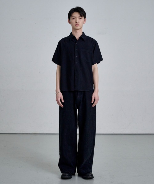 THE CLE（ザクレ）の「SHEER SLUB SHIRT / シアースラブシャツ【シアー】【スラブ】 シャツ トップス メンズ（シャツ/ブラウス・メンズ・カーキ/ブラック・LARGE/MEDIUM/SMALL）」の8枚目の写真