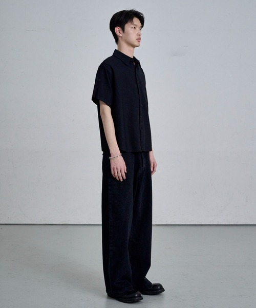 THE CLE（ザクレ）の「SHEER SLUB SHIRT / シアースラブシャツ【シアー】【スラブ】 シャツ トップス メンズ（シャツ/ブラウス・メンズ・カーキ/ブラック・LARGE/MEDIUM/SMALL）」の9枚目の写真