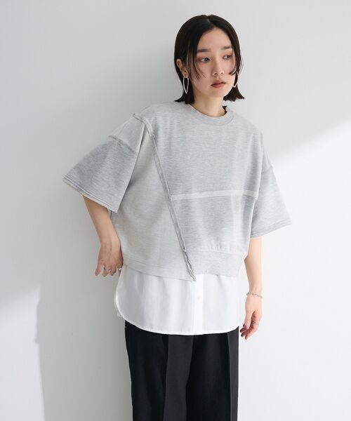 ELENCARE DUE（エレンカーレデュエ）の「・ELENCARE DUE キリカエウラケプルオーバー（Tシャツ/カットソー・レディース・アイボリー/杢グレー/チャコールグレー/ピンク・FREE）」の5枚目の写真