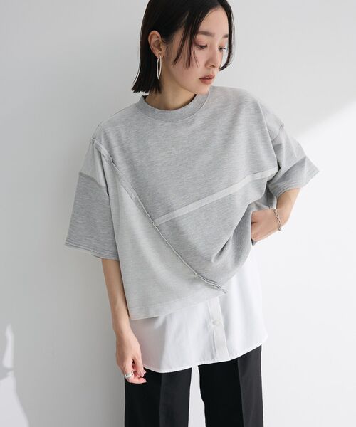 ELENCARE DUE（エレンカーレデュエ）の「・ELENCARE DUE キリカエウラケプルオーバー（Tシャツ/カットソー・レディース・アイボリー/杢グレー/チャコールグレー/ピンク・FREE）」の9枚目の写真