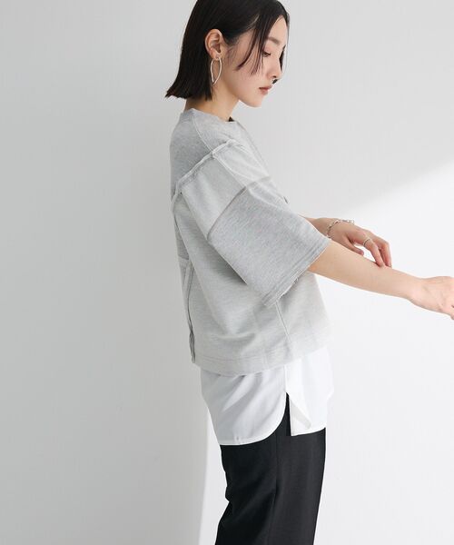 ELENCARE DUE（エレンカーレデュエ）の「・ELENCARE DUE キリカエウラケプルオーバー（Tシャツ/カットソー・レディース・アイボリー/杢グレー/チャコールグレー/ピンク・FREE）」の10枚目の写真