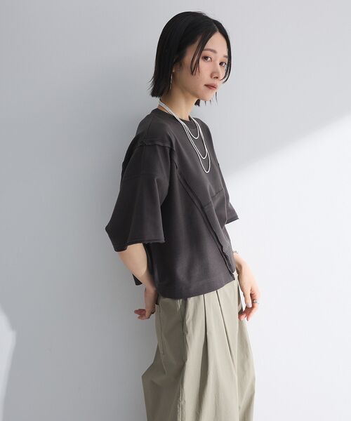 ELENCARE DUE（エレンカーレデュエ）の「・ELENCARE DUE キリカエウラケプルオーバー（Tシャツ/カットソー・レディース・アイボリー/杢グレー/チャコールグレー/ピンク・FREE）」の18枚目の写真