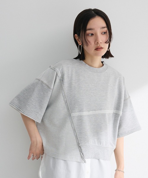 ELENCARE DUE（エレンカーレデュエ）の「・ELENCARE DUE キリカエウラケプルオーバー（Tシャツ/カットソー・レディース・アイボリー/杢グレー/チャコールグレー/ピンク・FREE）」の3枚目の写真