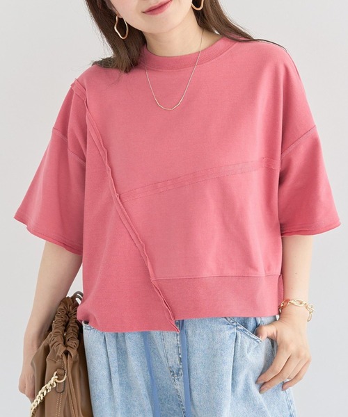 ELENCARE DUE（エレンカーレデュエ）の「・ELENCARE DUE キリカエウラケプルオーバー（Tシャツ/カットソー・レディース・アイボリー/杢グレー/チャコールグレー/ピンク・FREE）」の4枚目の写真