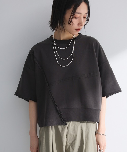 ELENCARE DUE（エレンカーレデュエ）の「・ELENCARE DUE キリカエウラケプルオーバー（Tシャツ/カットソー・レディース・アイボリー/杢グレー/チャコールグレー/ピンク・FREE）」の2枚目の写真