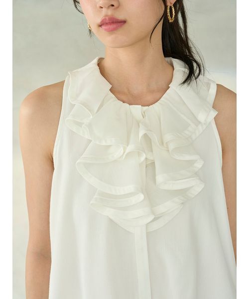 SNIDEL（スナイデル）の「クラシックブラウス（シャツ/ブラウス・レディース・ライトベージュ/チェック/ホワイト・F）」の8枚目の写真