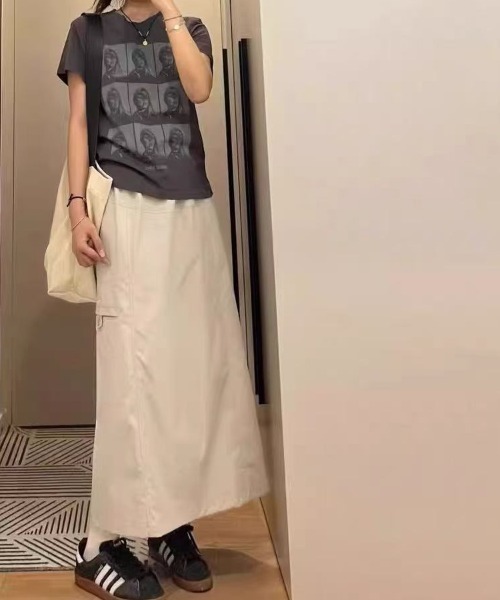 gossip！ロサンゼルス（ゴシップロサンゼルス）の「ウエストドローコード ナロースカート（スカート・レディース・ベージュ/ブラック/グレー・FREE）」の8枚目の写真