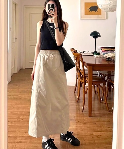 gossip！ロサンゼルス（ゴシップロサンゼルス）の「ウエストドローコード ナロースカート（スカート・レディース・ベージュ/ブラック/グレー・FREE）」の9枚目の写真