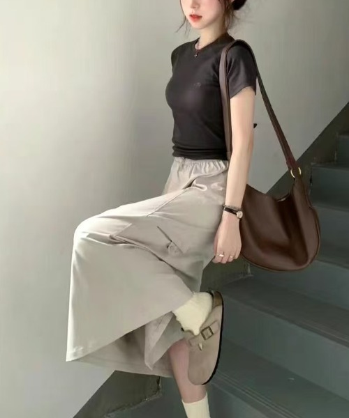 gossip！ロサンゼルス（ゴシップロサンゼルス）の「ウエストドローコード ナロースカート（スカート・レディース・ベージュ/ブラック/グレー・FREE）」の10枚目の写真