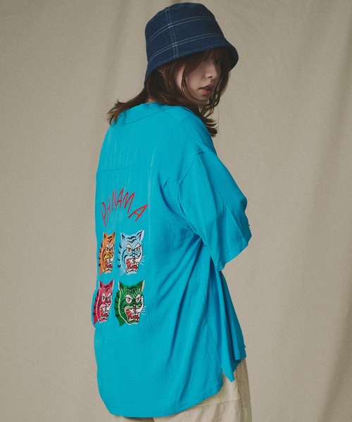Universal Style Wear(ユニバーサルスタイルウェア)の「Universal Style Wear パナマ スカ シャツ(シャツ/ブラウス・メンズ・ブラック/オフホワイト/ブルー/グリーン・MEDIUM/LARGE/X-LARGE)」の4枚目の写真