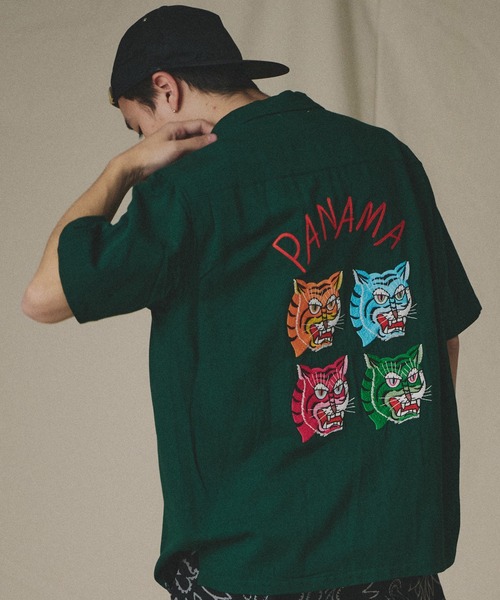 Universal Style Wear(ユニバーサルスタイルウェア)の「Universal Style Wear パナマ スカ シャツ(シャツ/ブラウス・メンズ・ブラック/オフホワイト/ブルー/グリーン・MEDIUM/LARGE/X-LARGE)」の1枚目の写真
