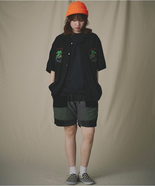 Universal Style Wear(ユニバーサルスタイルウェア)の「Universal Style Wear パナマ スカ シャツ(シャツ/ブラウス・メンズ・ブラック/オフホワイト/ブルー/グリーン・MEDIUM/LARGE/X-LARGE)」の9枚目の写真