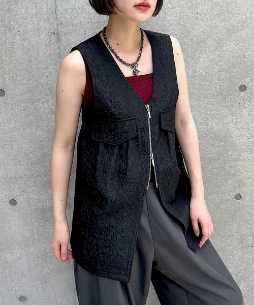 ロンページ ベスト ロングベスト ジレ ロングジレ ロング 羽織り 日除け