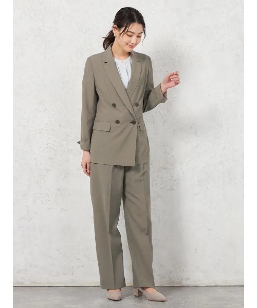 HARUYAMA(ハルヤマ)の「【ウォッシャブル】ダブルジャケット クレープ 2WAYワッシャー素材 SOFFICE(テーラードジャケット・レディース・ライトグレー/ブラック・7号/13号/11号/9号)」の12枚目の写真