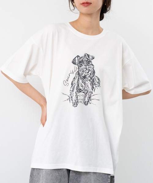refinedworks（リファインドワークス）の「【refinedworks】人気の アニマル デザインTシャツ（Tシャツ/カットソー・レディース・ホワイト/ベージュ・FREE）」の2枚目の写真