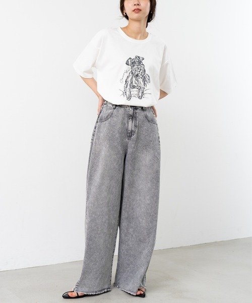 refinedworks（リファインドワークス）の「【refinedworks】人気の アニマル デザインTシャツ（Tシャツ/カットソー・レディース・ホワイト/ベージュ・FREE）」の12枚目の写真