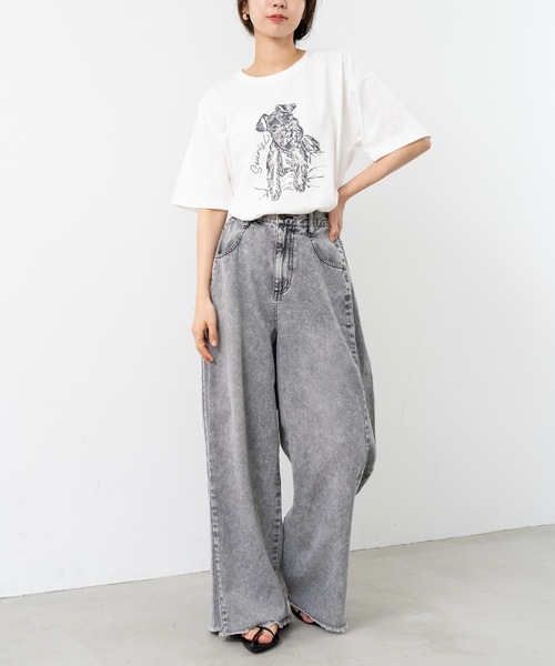 refinedworks（リファインドワークス）の「【refinedworks】人気の アニマル デザインTシャツ（Tシャツ/カットソー・レディース・ホワイト/ベージュ・FREE）」の11枚目の写真