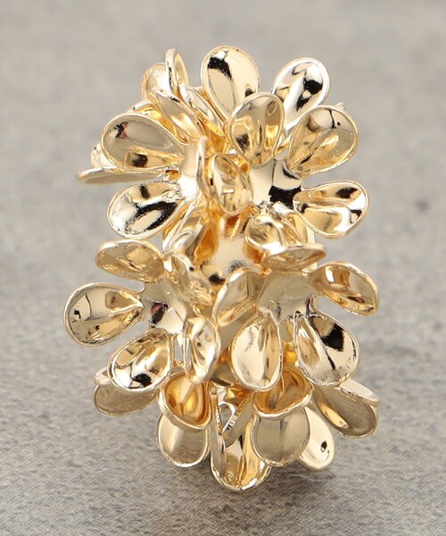 WG フラワー フープクリップピアス K14/K10 フラワーカットスリムフープピアス( WG)｜テイクアップの通販