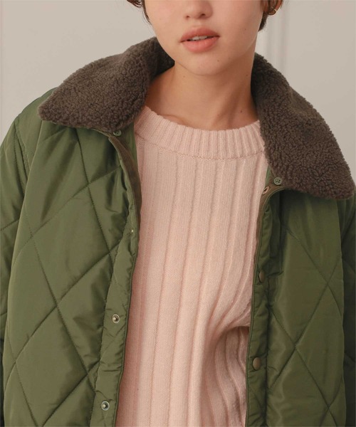 titivate（ティティベイト）の「配色襟付きキルティングジャケット（ダウンジャケット/コート・レディース・ブラック/カーキ/アイボリー・FREE）」の20枚目の写真