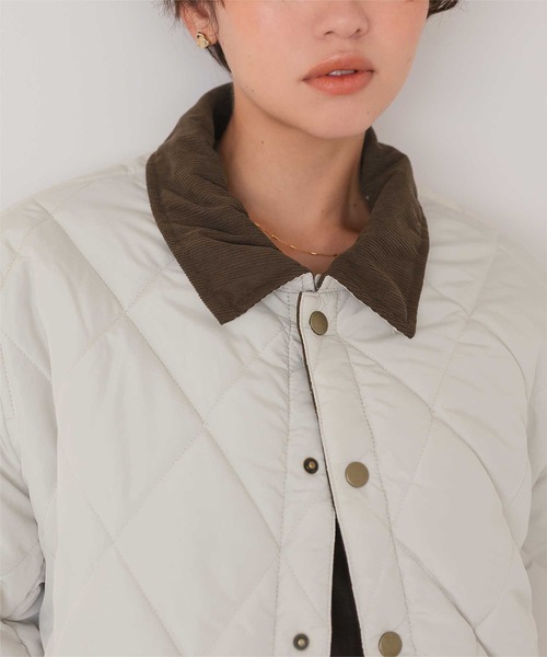 titivate（ティティベイト）の「配色襟付きキルティングジャケット（ダウンジャケット/コート・レディース・ブラック/カーキ/アイボリー・FREE）」の6枚目の写真