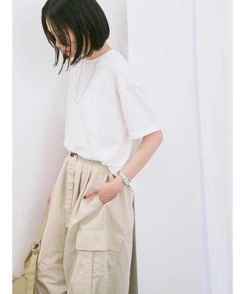 Samansa Mos2 blue(サマンサモスモスブルー)の「◎【接触冷感】ビッグTシャツ(Tシャツ/カットソー・レディース・チャコールグレー/オフホワイト/トップグレー・F)」の2枚目の写真