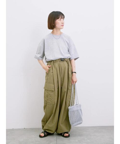 Samansa Mos2 blue(サマンサモスモスブルー)の「◎【接触冷感】ビッグTシャツ(Tシャツ/カットソー・レディース・チャコールグレー/オフホワイト/トップグレー・F)」の7枚目の写真