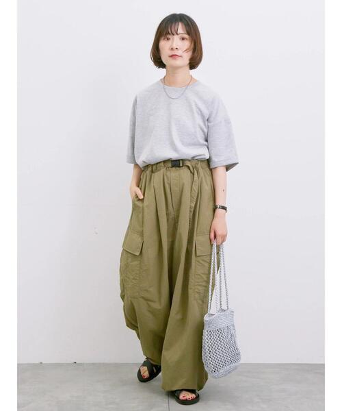 Samansa Mos2 blue(サマンサモスモスブルー)の「◎【接触冷感】ビッグTシャツ(Tシャツ/カットソー・レディース・チャコールグレー/オフホワイト/トップグレー・F)」の8枚目の写真