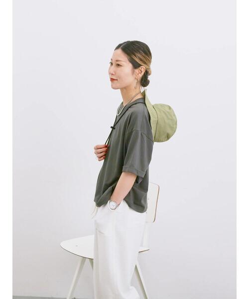 Samansa Mos2 blue(サマンサモスモスブルー)の「◎【接触冷感】ビッグTシャツ(Tシャツ/カットソー・レディース・チャコールグレー/オフホワイト/トップグレー・F)」の11枚目の写真