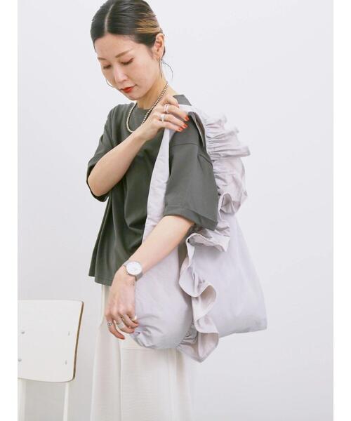 Samansa Mos2 blue(サマンサモスモスブルー)の「◎【接触冷感】ビッグTシャツ(Tシャツ/カットソー・レディース・チャコールグレー/オフホワイト/トップグレー・F)」の13枚目の写真