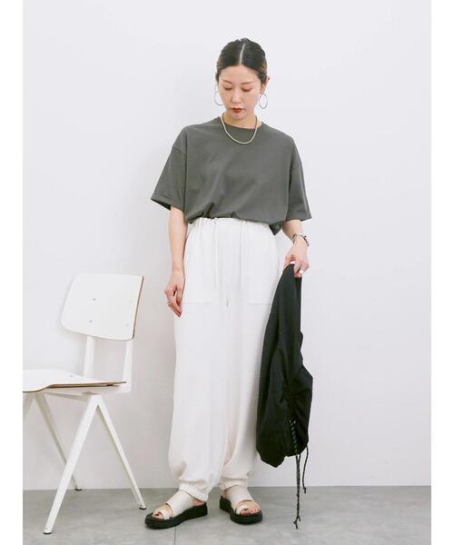 Samansa Mos2 blue(サマンサモスモスブルー)の「◎【接触冷感】ビッグTシャツ(Tシャツ/カットソー・レディース・チャコールグレー/オフホワイト/トップグレー・F)」の15枚目の写真