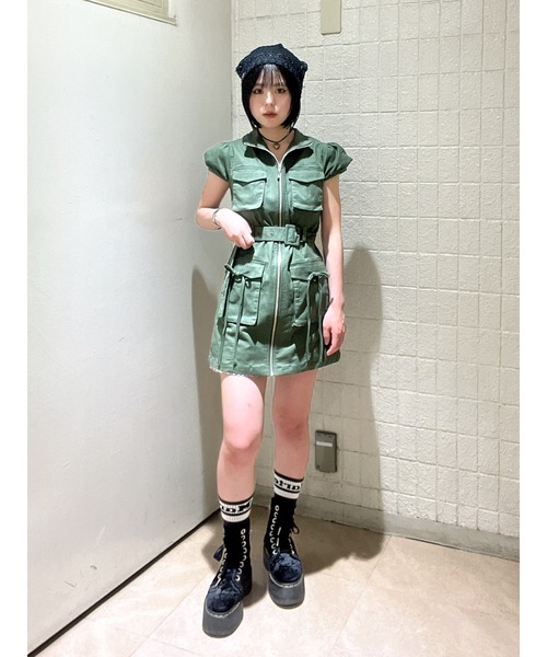 セール】ミリタリーZIPミニワンピース（ワンピース）｜jouetie