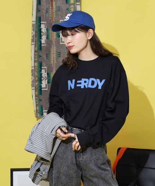 ビッグブレンクロゴ長袖Tシャツ（Tシャツ/カットソー）｜NERDY