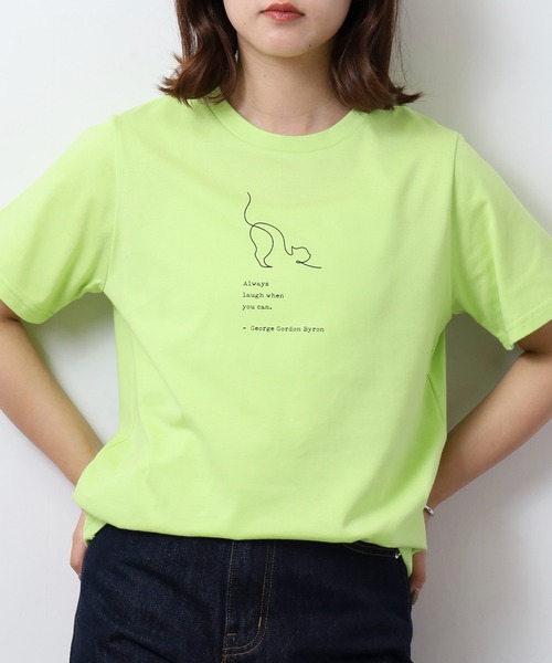 FUNALIVE(ファンアライブ)の「レギュラーTシャツ(Tシャツ/カットソー・レディース・オレンジ/ベージュ系/ブラック系/ベージュ/イエロー/ホワイト系/グリーン系/グリーン/杢グレー/オフホワイト・F)」の8枚目の写真