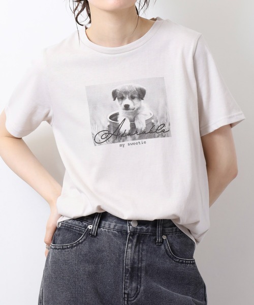 FUNALIVE(ファンアライブ)の「レギュラーTシャツ(Tシャツ/カットソー・レディース・オレンジ/ベージュ系/ブラック系/ベージュ/イエロー/ホワイト系/グリーン系/グリーン/杢グレー/オフホワイト・F)」の1枚目の写真