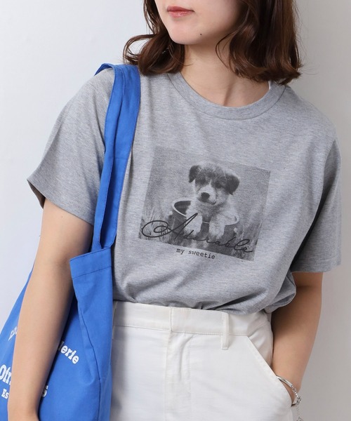 FUNALIVE(ファンアライブ)の「レギュラーTシャツ(Tシャツ/カットソー・レディース・オレンジ/ベージュ系/ブラック系/ベージュ/イエロー/ホワイト系/グリーン系/グリーン/杢グレー/オフホワイト・F)」の5枚目の写真