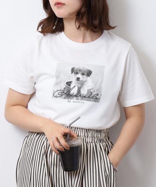 FUNALIVE(ファンアライブ)の「レギュラーTシャツ(Tシャツ/カットソー・レディース・オレンジ/ベージュ系/ブラック系/ベージュ/イエロー/ホワイト系/グリーン系/グリーン/杢グレー/オフホワイト・F)」の2枚目の写真
