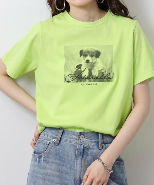 FUNALIVE(ファンアライブ)の「レギュラーTシャツ(Tシャツ/カットソー・レディース・オレンジ/ベージュ系/ブラック系/ベージュ/イエロー/ホワイト系/グリーン系/グリーン/杢グレー/オフホワイト・F)」の13枚目の写真