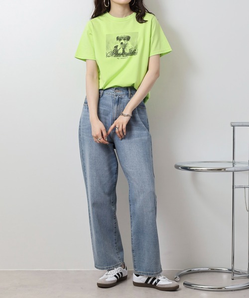 FUNALIVE(ファンアライブ)の「レギュラーTシャツ(Tシャツ/カットソー・レディース・オレンジ/ベージュ系/ブラック系/ベージュ/イエロー/ホワイト系/グリーン系/グリーン/杢グレー/オフホワイト・F)」の16枚目の写真