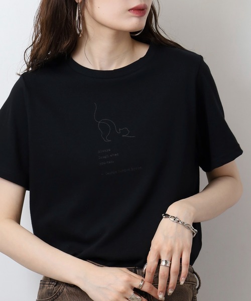 FUNALIVE(ファンアライブ)の「レギュラーTシャツ(Tシャツ/カットソー・レディース・オレンジ/ベージュ系/ブラック系/ベージュ/イエロー/ホワイト系/グリーン系/グリーン/杢グレー/オフホワイト・F)」の21枚目の写真