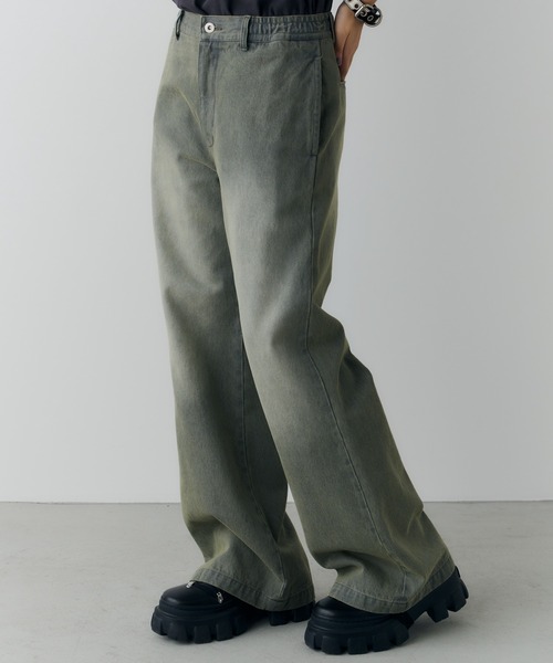 AIVER（アイバー）の「AIVER　オーバーダイフレアデニム（デニムパンツ・メンズ・ブラック/グリーン/パープル・SMALL/LARGE/MEDIUM）」の17枚目の写真