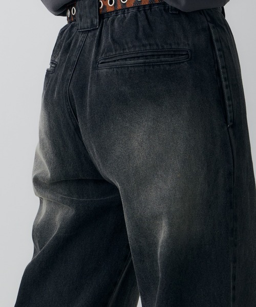AIVER（アイバー）の「AIVER　オーバーダイフレアデニム（デニムパンツ・メンズ・ブラック/グリーン/パープル・SMALL/LARGE/MEDIUM）」の14枚目の写真