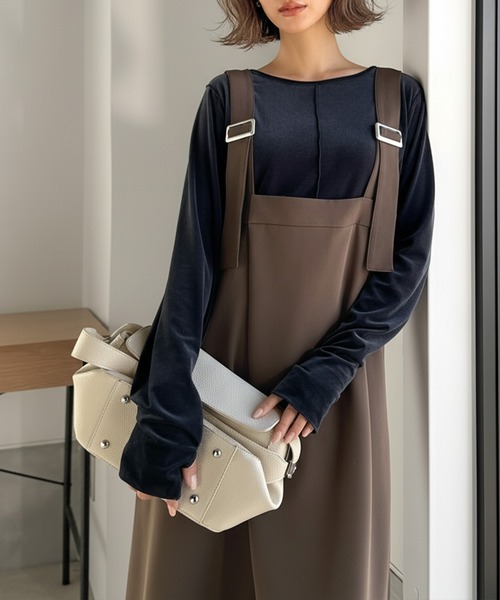 セール】着回し自在な2way仕様◎デザインベルトラップサロペット