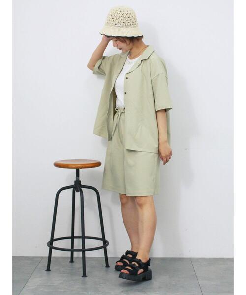 ehka sopo(エヘカソポ)の「イージーショートパンツ(その他パンツ・レディース・グリーン/ベージュ/グレー・F)」の9枚目の写真