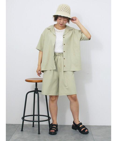 ehka sopo(エヘカソポ)の「イージーショートパンツ(その他パンツ・レディース・グリーン/ベージュ/グレー・F)」の12枚目の写真