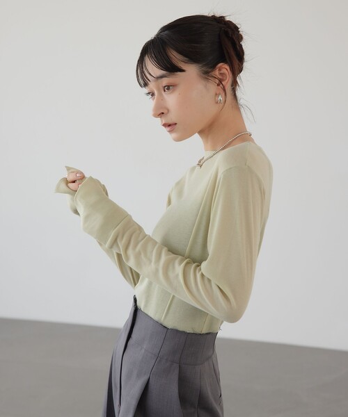EMMEL REFINES>EM テレコ ボートネック ロングスリーブ EMMEL REFINES>EM テレコ ボートネック ロングスリーブ