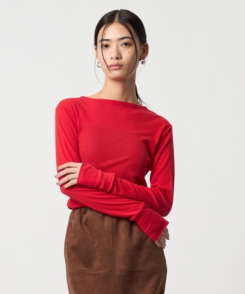 EMMEL REFINES(エメルリファインズ)の「<EMMEL REFINES>EM テレコ ボートネック ロングスリーブ カットソー(Tシャツ/カットソー・レディース・ホワイト/レッド/ライム/その他1・FREE)」の11枚目の写真