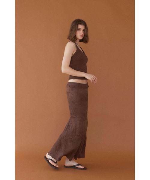 ALEXIA STAM(アリシアスタン)の「Knit Maxi Flare Skirt /ニットロングスカート(スカート・レディース・ブラウン/グリーン/ピンク・M/S)」の4枚目の写真